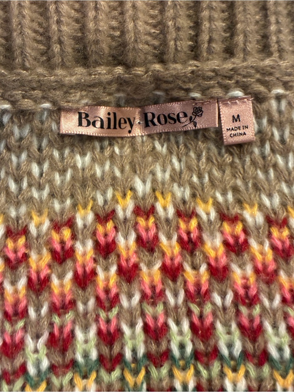 NWOT Bailey Rose Floral Patchwork Chunky Cardigan Sweater Size Medium - Picture 6 of 8